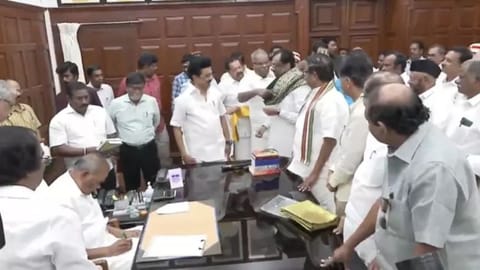 Swearing-in ceremony of EVKS Elangovan