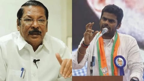 DMK Organisation Secretary RS Bharathi; State BJP chief K Annamalai