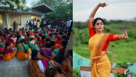 Students protesting on the campus; Abhirami Venkatachalam