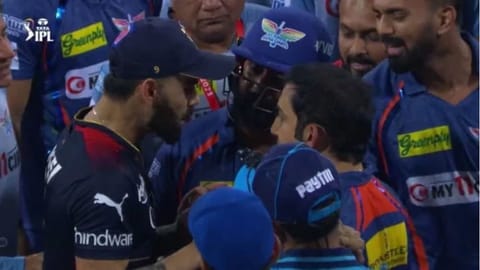 Virat Kohli and Gautam Gambhir after RCB-LSG game.