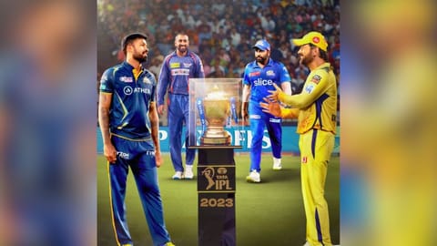GT, CSK, MI and LSG skippers with IPL trophy