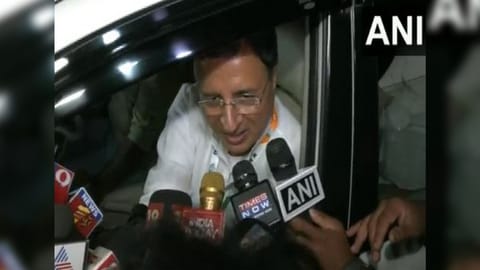 Congress leader Randeep Singh Surjewala after the CPL meeting in Bengaluru
