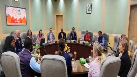 Union minister Nirmala Sitharaman in a meeting with Boeing delegation