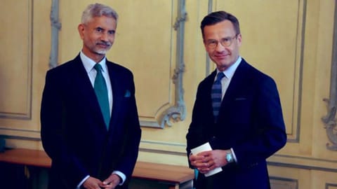 External Affairs Minister S Jaishankar and Swedish Prime Minister Ulf Kristersson