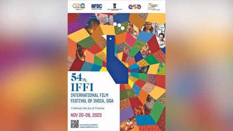 The official poster of the upcoming 54th International Film Festival of India at the Indian Pavilion at Cannes 2023