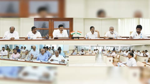 A review meeting was held under the chairmanship of M K Stalin regarding the progress of Roads and Bridges