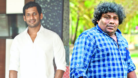 (L) Vishal; Yogi Babu (R)