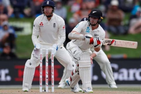 New Zealand's Tom Latham in action
