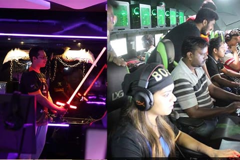 (L)Harish Suri, gamer and founder of Arknemesis, (R) Varshini Venkat and her clan gaming