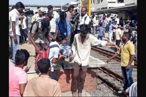 (File Photo) One of the bodies being taken away after the train mishap in Chennai