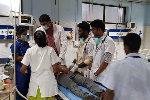The emergency ward at the Rajiv Gandhi Government General Hospital (RGGGH)