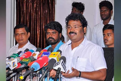 Director Gowthaman addressing the reporters in Chennai on Sunday