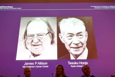 The Nobel Prize laureates for Medicine or Physiology 2018 are James P Allison and Tasuku Honjo
