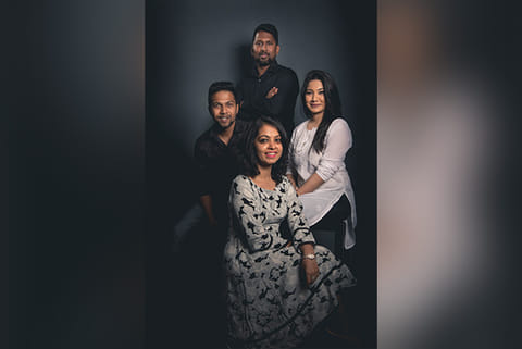 (Clockwise from left) Nikhil Thomas Rozario, Balaji Manoharan, Pooja Sarathkumar and Shikal Jain