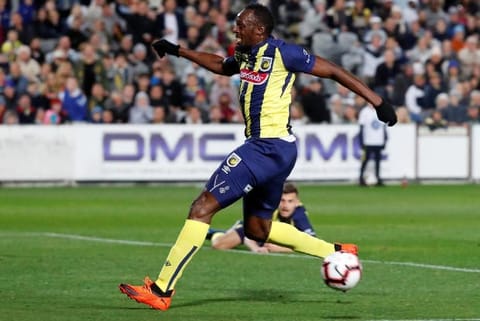 Central Coast Mariners' Usain Bolt in action