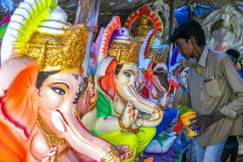 File photo of idols being prepared for Vinayagar Chathurthi