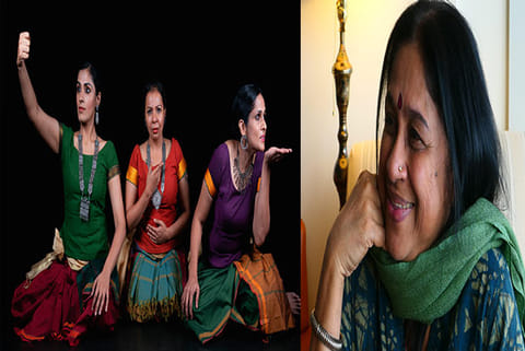Play?s actors (L to R): Aarabi Veeraraghavan, Sunandha Raghunathan and Akhila Ramnarayan; Gowri Ramnarayan