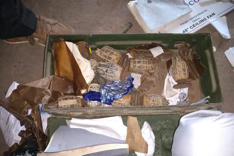 Officials broke open the box to check the contents before auctioning it to find the ammunition