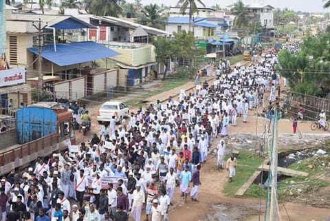 Around 3,000 Muslims staging a protest in Athirampattinam in Thanjavur on Thursday