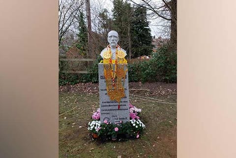 The bust of Pennycuick in Frimley, Surrey, near London