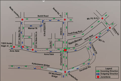 Anna Salai becomes 2-way near Nandanam