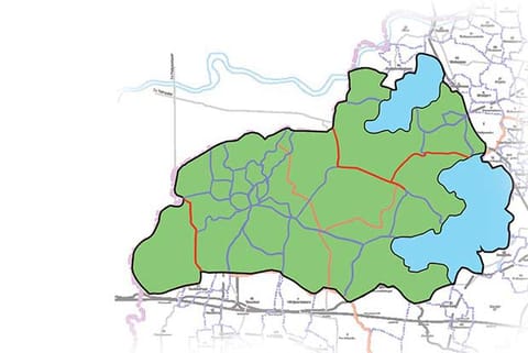 Map showing the Red Hills catchment area
