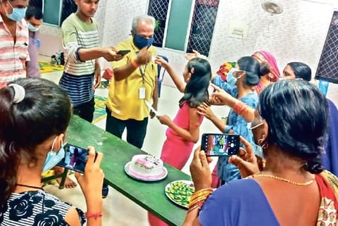 Shristi Kumari celebrates birthday in Guindy relief centre