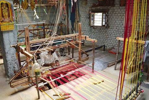 A weaver at work