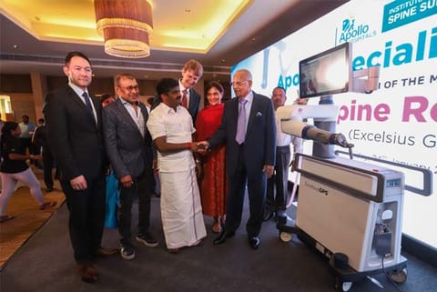 Minister Vijaya Baskar at the inauguration of Apollo Institute of Spine Surgery