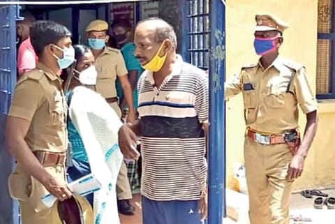 Sub-inspector Paldurai who was brought to Thoothukudi GH on Thursday.