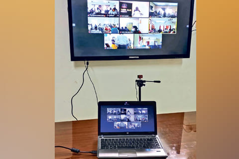 Part of the webinar studio at Police Training College, Ashok Nagar, Chennai