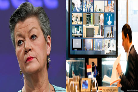 EU Commissioner Ylva Johansson; EU ministers have been meeting to agree an economic rescue plan