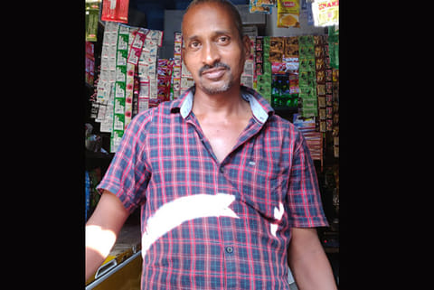 Srinivasan V (47), bunk shop owner
