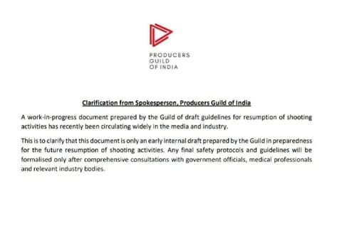 Producers Guild: Safety protocol for shooting yet to be formalised