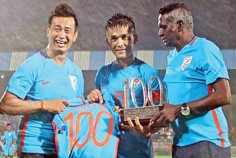 IM Vijayan (right) feels India captain Sunil Chhetri has achieved a lot at the international level