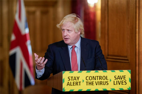 Britain's Prime Minister Boris Johnson holds a daily news conference (Image courtesy: Reuters)