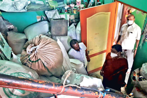 Rice hoarded in a house in Vellore