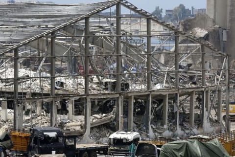 White smoke covers Beirut port