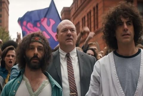 A still from The Trial of the Chicago 7