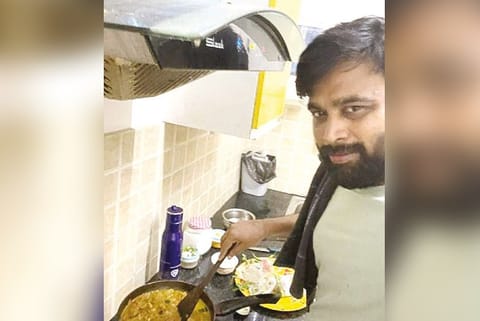 Sasikumar spent his Sunday cooking.