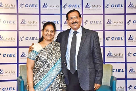 Ma Foi K Pandiarajan-Executive Chairman with Latha Rajan-Co-founder, Ma Foi Group, CIEL HR Services