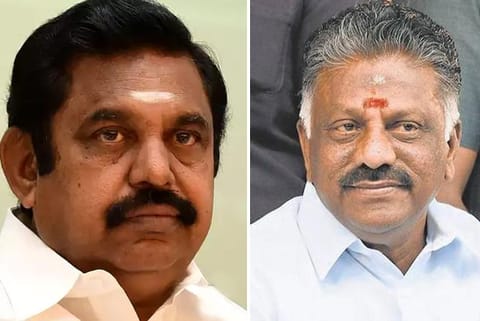 AIADMK coordinator O Pannneerselvam and leader of the Opposition Edappadi K Palaniswami