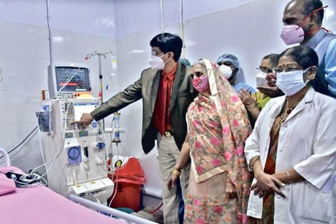 File photo of Health Secretary J Radhakrishnan inspecting at hospital