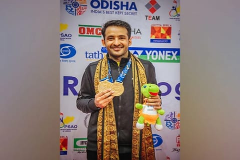 Para-Badminton player Nitesh Kumar (Credit: ANI)