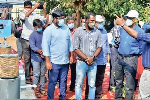 John Thomas at Karur railway station on Wednesday