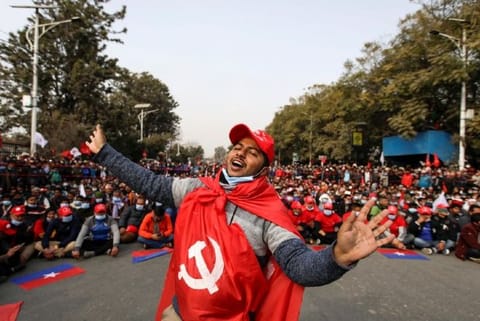 Nepali protesters joined by three former prime ministers