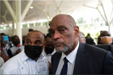 The new president of Haiti arrives to the official memorial services for Moise (Source: Reuters)