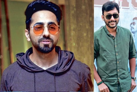 Ayushmann Khurrana; (right) RJ Balaji