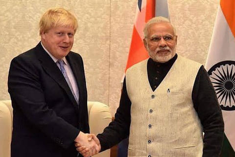 File photo: PM Modi with UK's counter part Boris Johnson