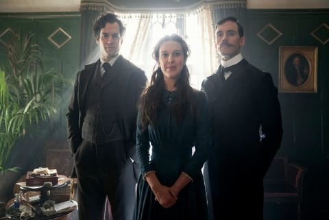 Millie Bobby Brown and Henry Cavill from Enola Holmes